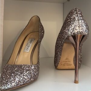 Jimmy Choo Sparkling Heels - Rose Gold